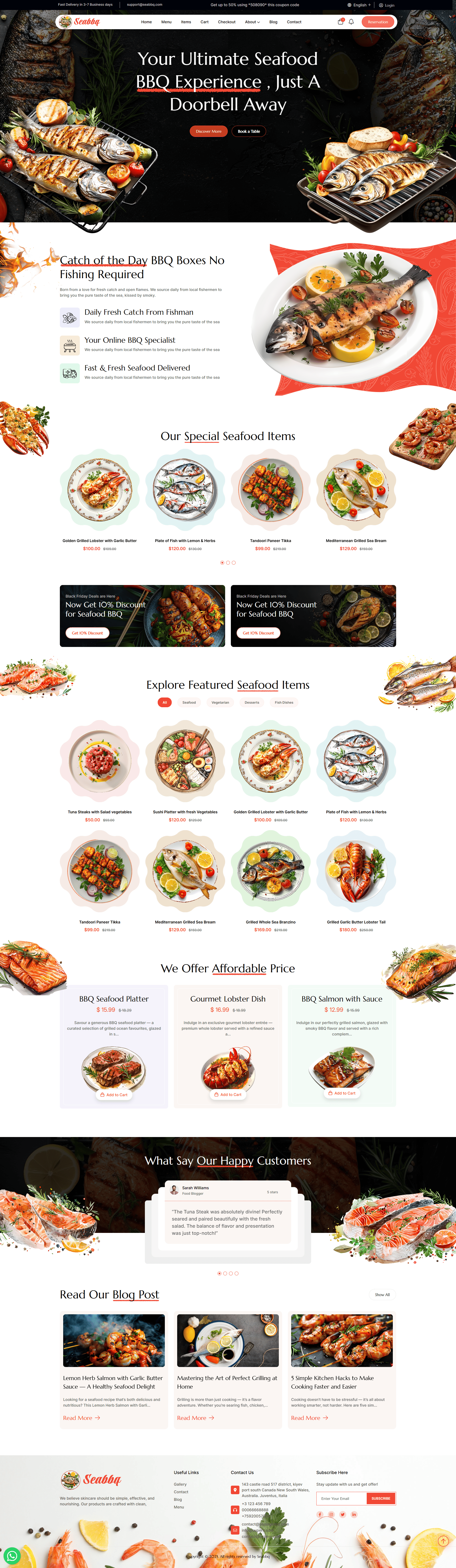 Ocean Bite Grill restaurant website preview